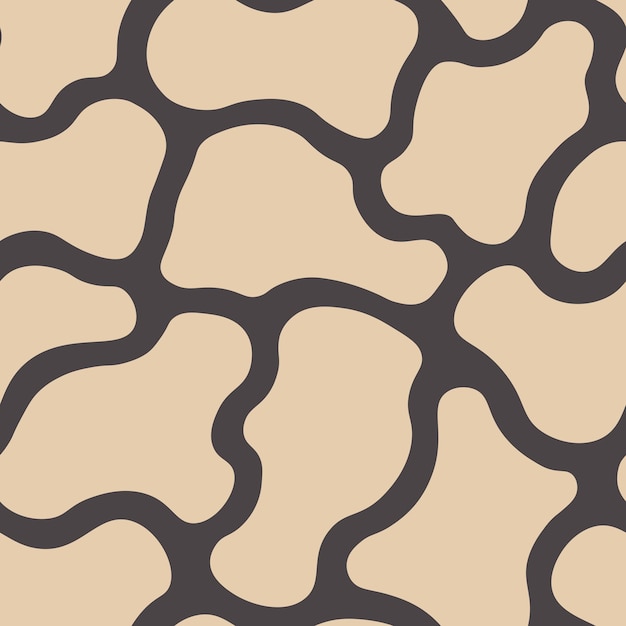 Vector naadloos beige patroon met abstracte vormen Hand getrokken creatieve herhaalbare achtergrond
