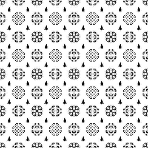 Vector naadloos Boompatroon EPS. Moderne stijlvolle textuur Black Tree Pattern