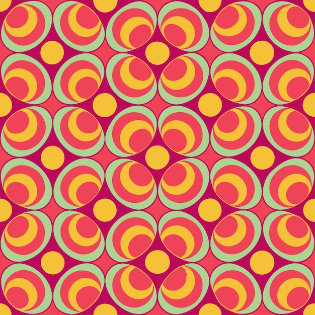 vector naadloos geometrisch groovy 70s patroon ontwerp