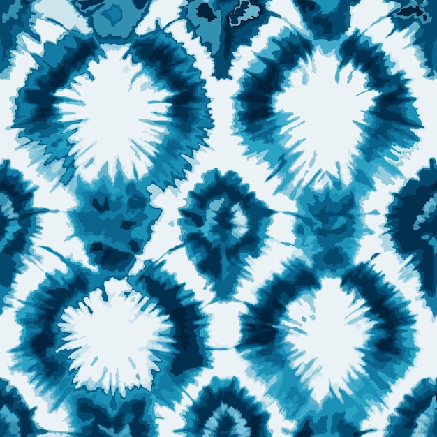 Vector naadloos indigo shibori etnisch patroon