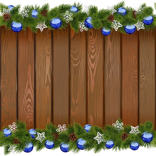 Vector Naadloos Kerstbord met Blauwe Ballen