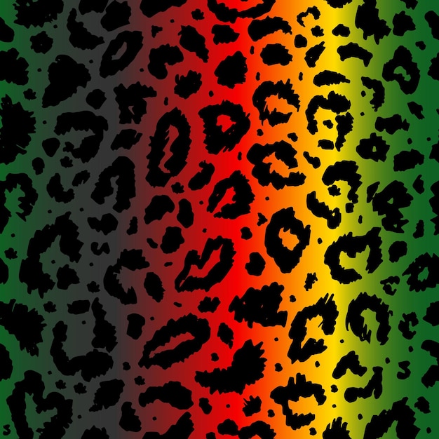 Vector naadloos kwanzaa-patroon met gekleurde luipaardprint Animal print Cheetah afrikaanse print op gekleurde achtergrond