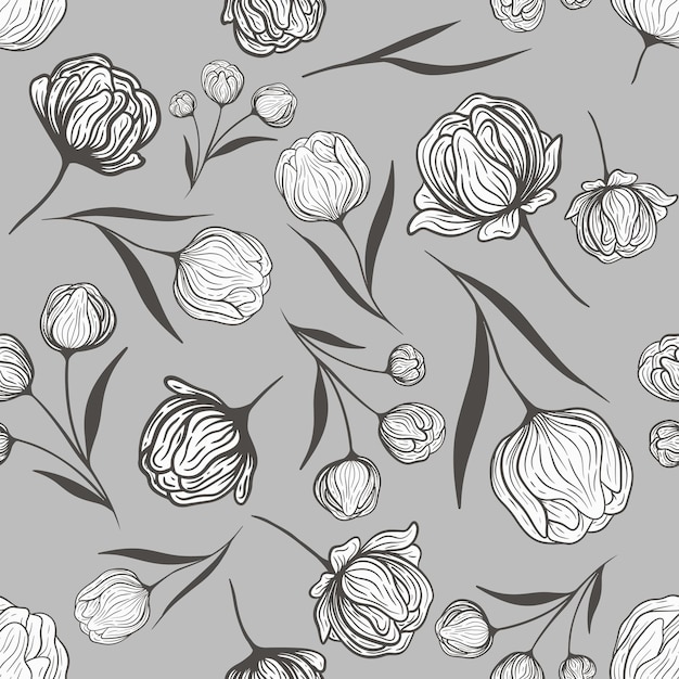Vector naadloos patroon Achtergrond voor voor stoffen textiel papier behang webpagina's huwelijksuitnodigingen Vintage stijl Bloemenornament