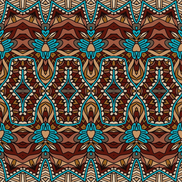 Vector vector naadloos patroon afrikaanse kunst batik ikat etnische afdruk vintage stofontwerp