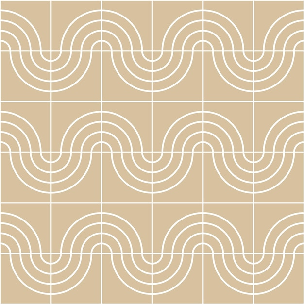 Vector naadloos patroon met abstracte geometrische vormen in beige Minimalistische geometrische print
