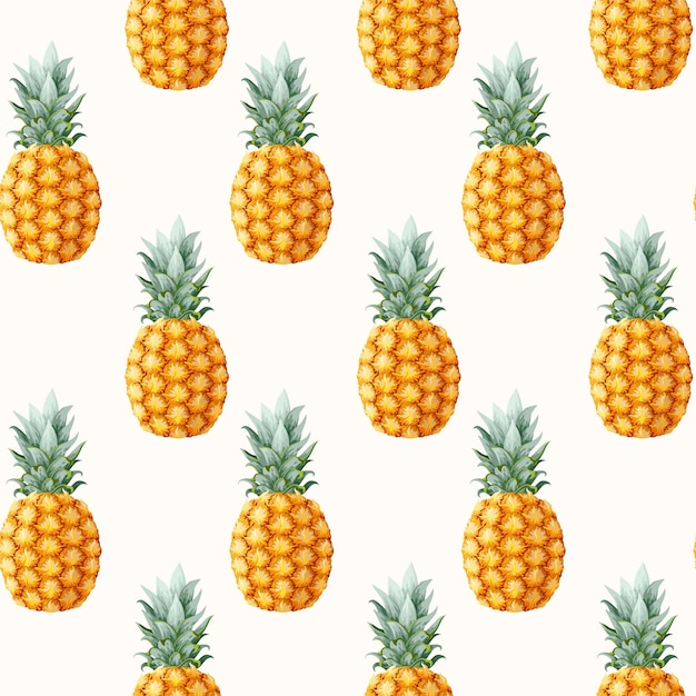 Vector naadloos patroon met ananas en glazen