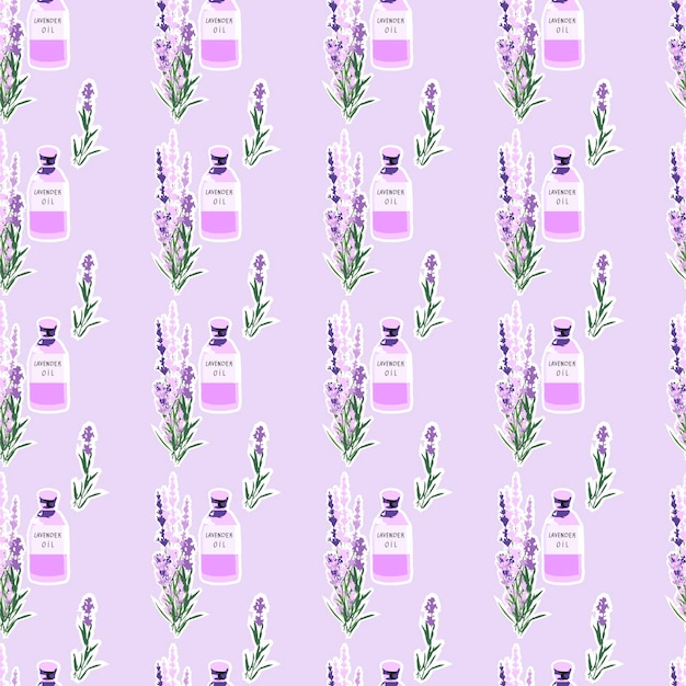 Vector naadloos patroon met delicate lila lavendel Floral naadloze achtergrond voor oppervlaktepatronen scrapbooking cadeaupapier textielontwerp cosmetica