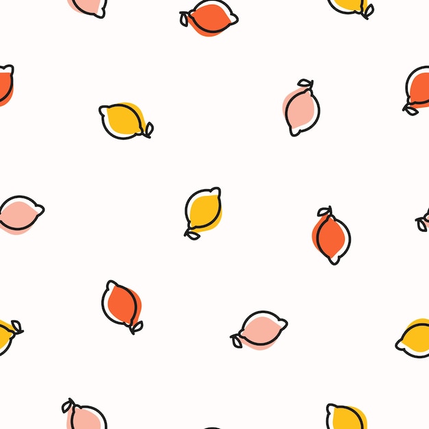 Vector naadloos patroon met kleurrijke kleine citroen