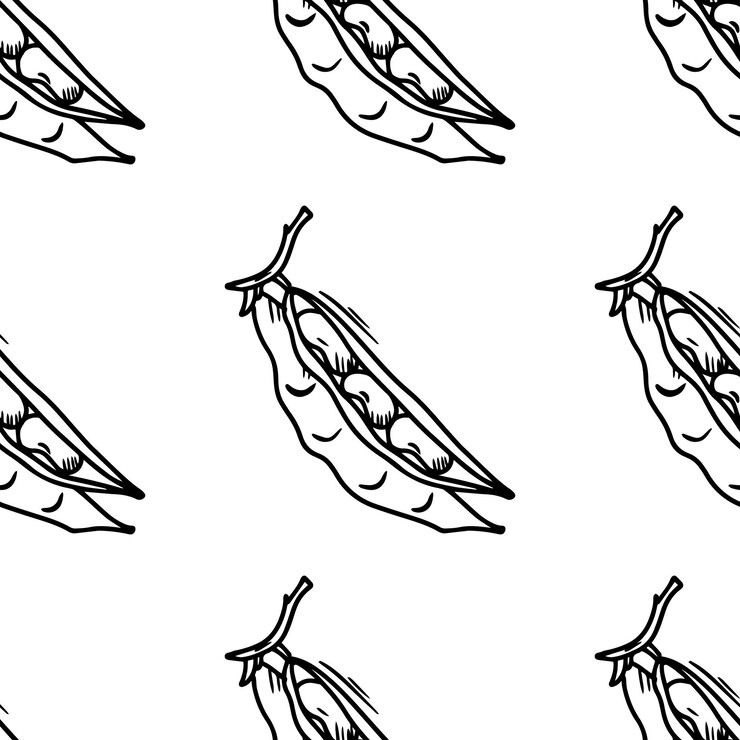 Vector naadloos patroon met peulen Vector graphics