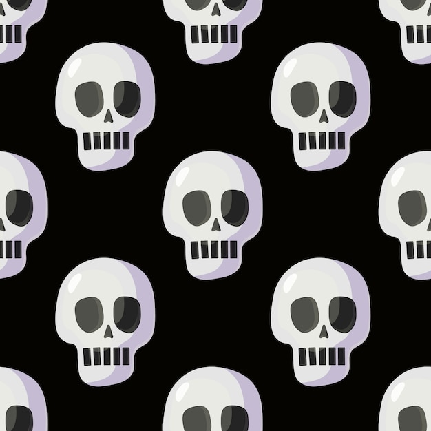 Vector naadloos patroon met schedel voor halloween