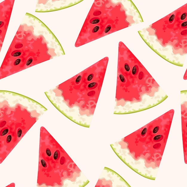 Vector naadloos patroon met watermeloenplakken