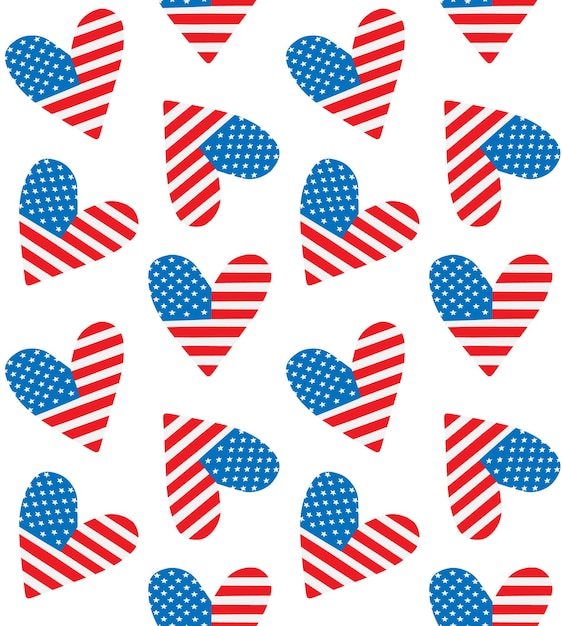 Vector naadloos patroon van Amerikaanse vlaghart