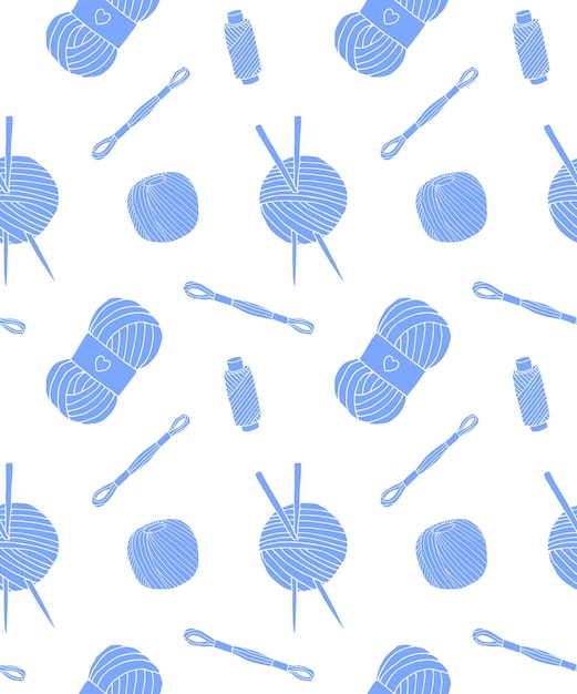 Vector naadloos patroon van blauwe schetsdraad