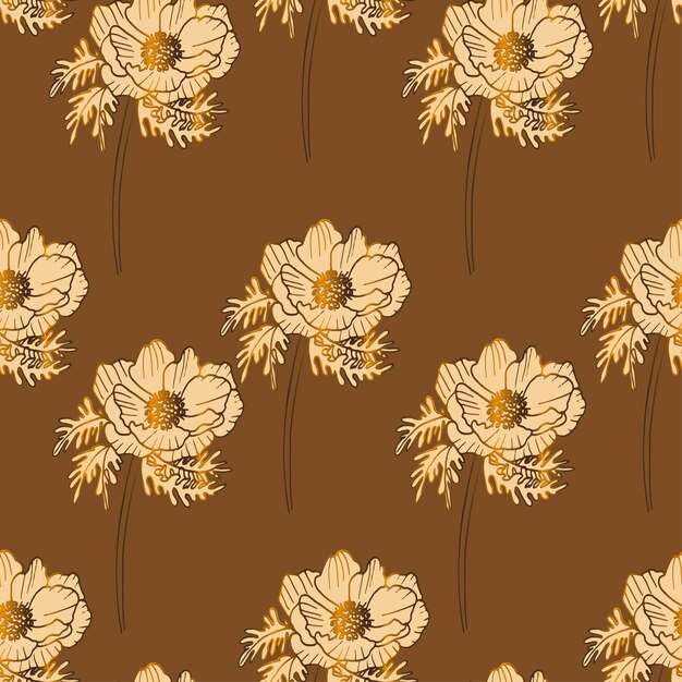 Vector naadloos patroon van gouden bloemen art deco