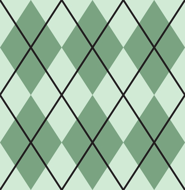 Vector naadloos patroon van groene platte Plaid check