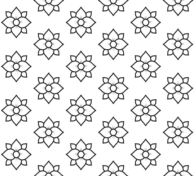 Vector naadloos patroon van platte lotusbloem