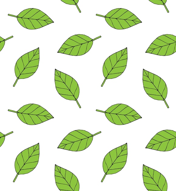Vector naadloos patroon van verschillende bladeren