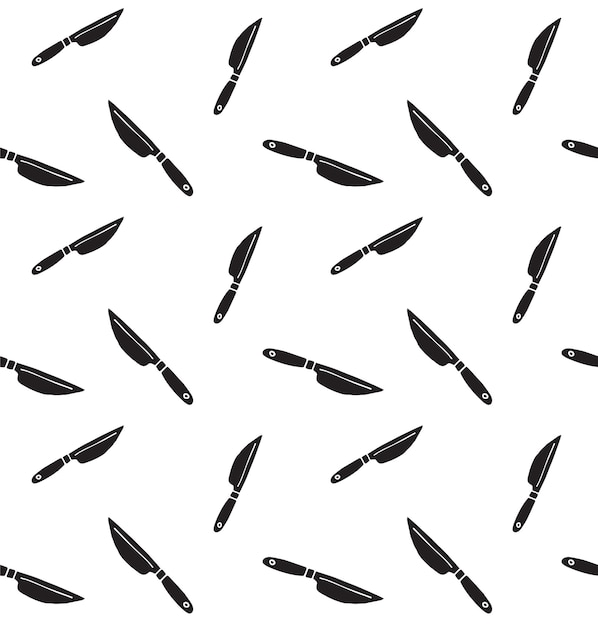 Vector naadloos patroon van zwart mes