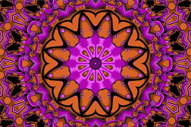 Vector naadloze doodle patroon kleurrijke etnische tribal geometrische psychedelische folkloristische achtergrond