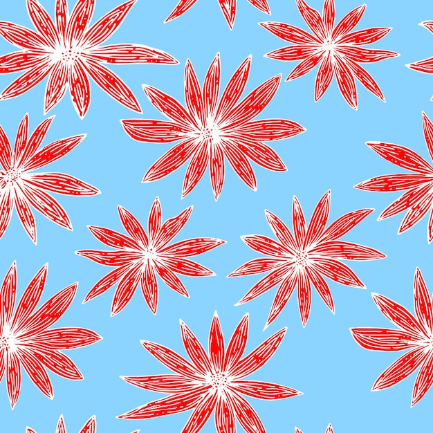 Vector naadloze patroon bloemen achtergrond
