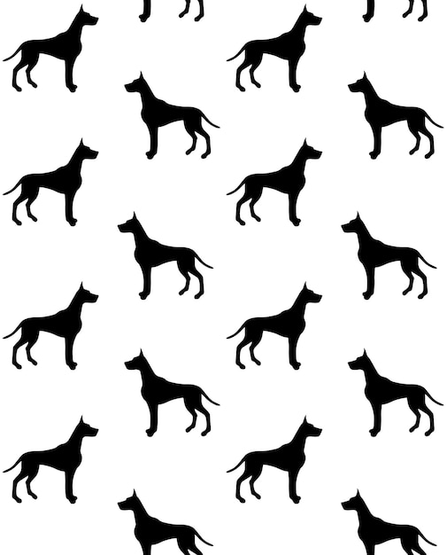 Vector naadloze patroon van duitse dog hond