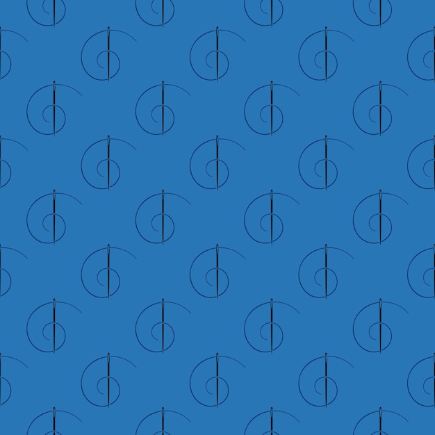 Vector naai-naald blauwe geometrische achtergrond Naadloze patroon afstemmen