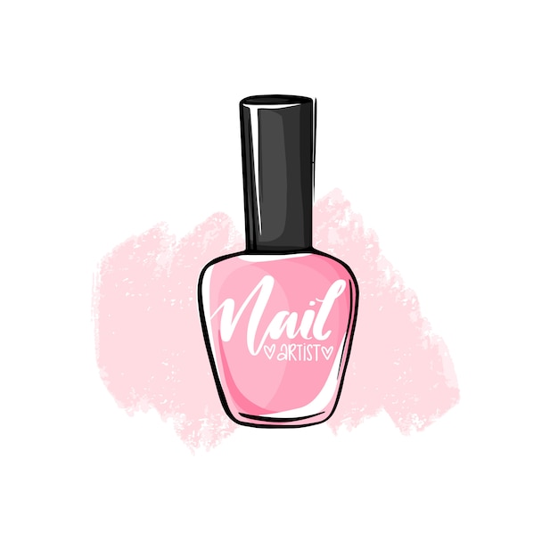 Vector nail polish bottle