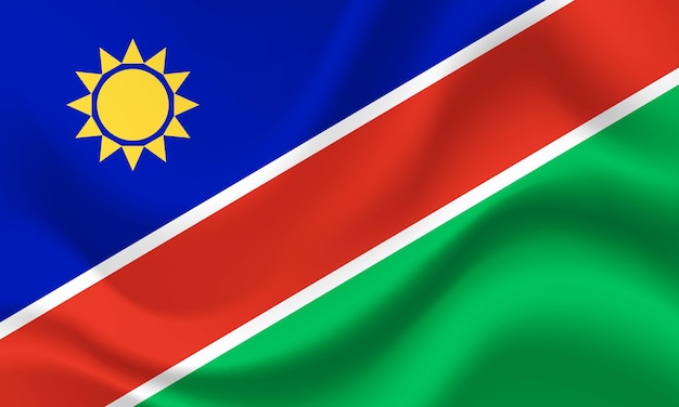 Vector namibia flag waved flag of namibia namibia emblem icon