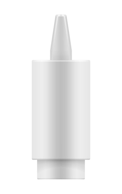 Vector vector nasal spray white plastic container for liquid mockup bottle with medical drug for nose blank packing isolated medicine illustration