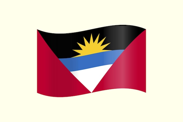 Vector vector national flag of the antigua and barbuda