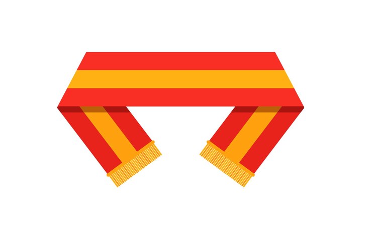 Vector vector national soccer team scarf on white background