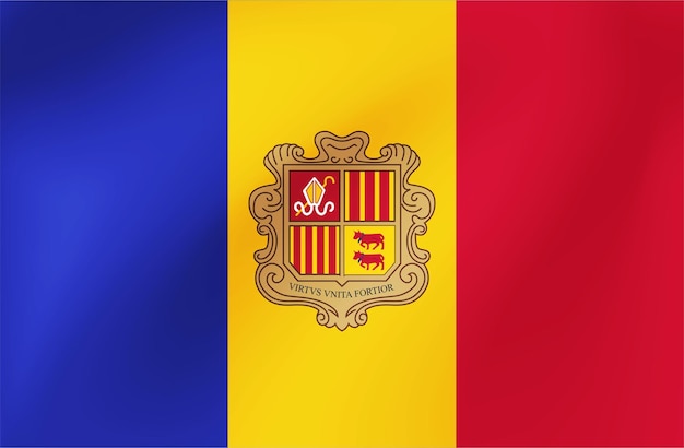 Vector nationale vlag van Andorra Illustratie voor traditionele sportcompetitie of staatsevenementen