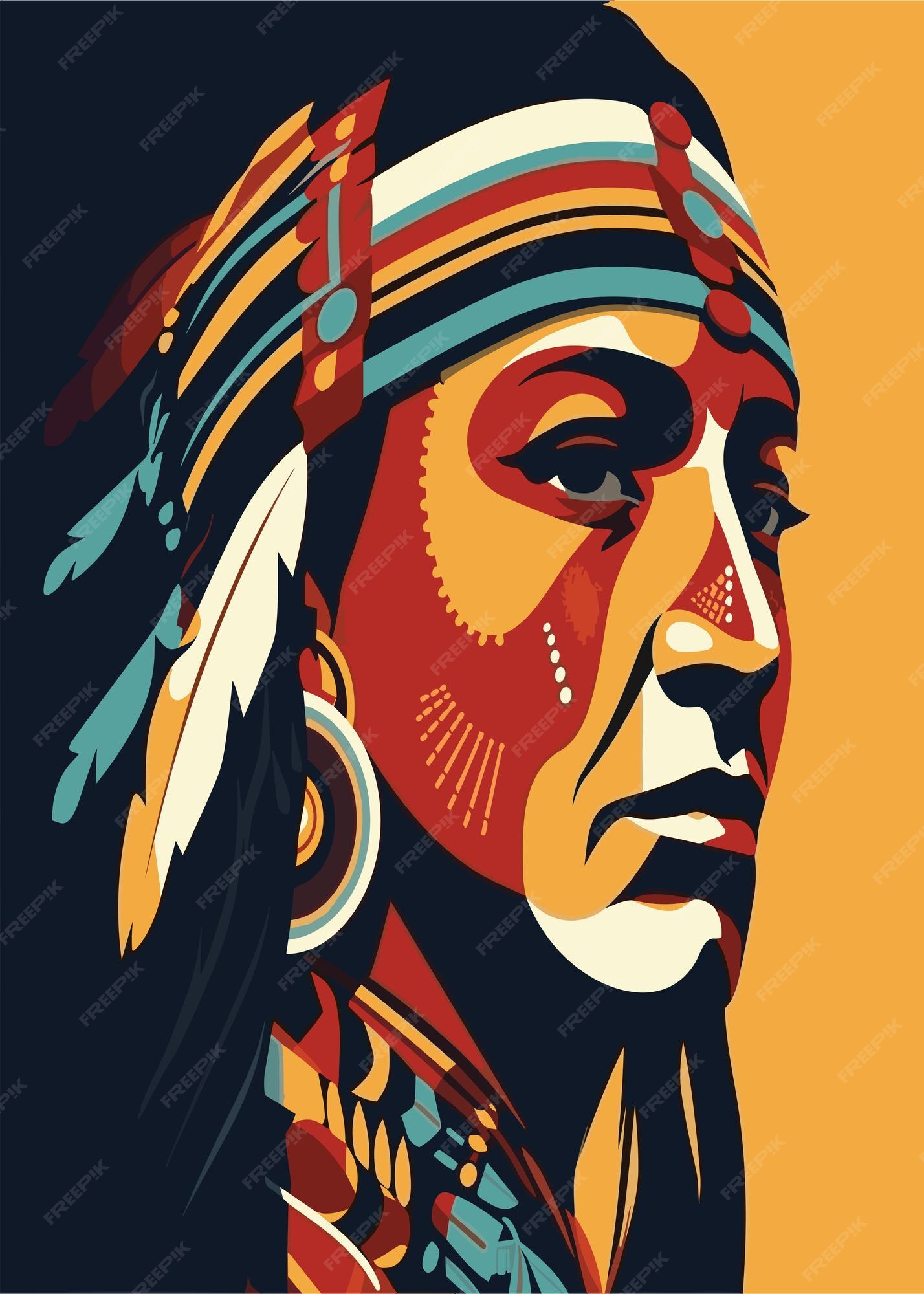 Premium Vector | Vector Native American heritage
