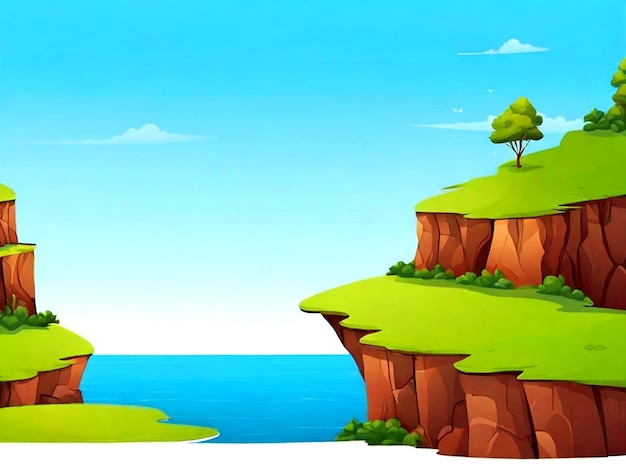 Vector vector a nature cliff landscape isolated