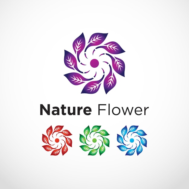 Disegno del modello del logo del fiore della natura vettoriale