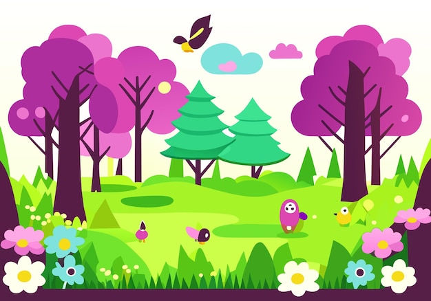 vector nature park scene background