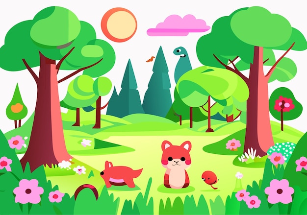 Vector vector nature park scene background