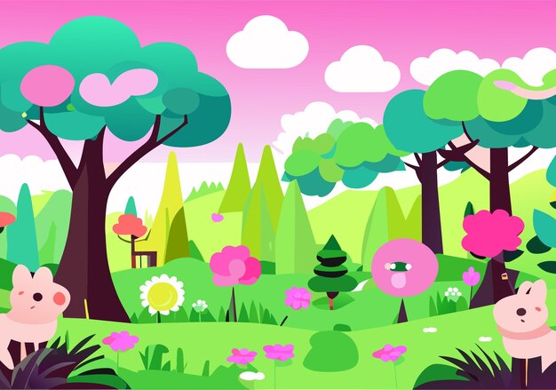 vector nature park scene background