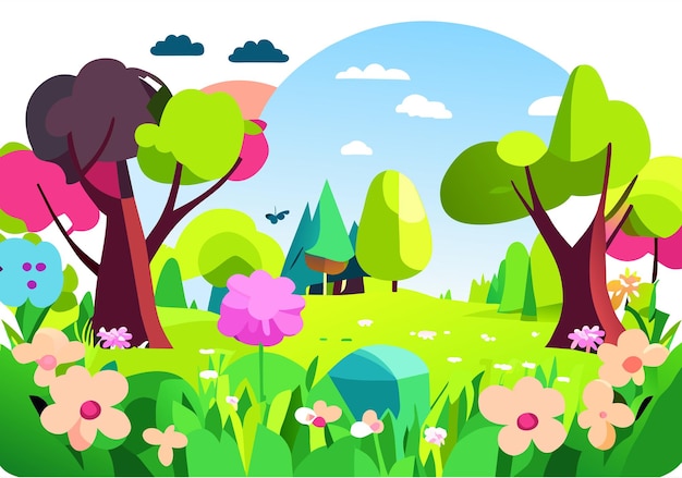 vector nature park scene background