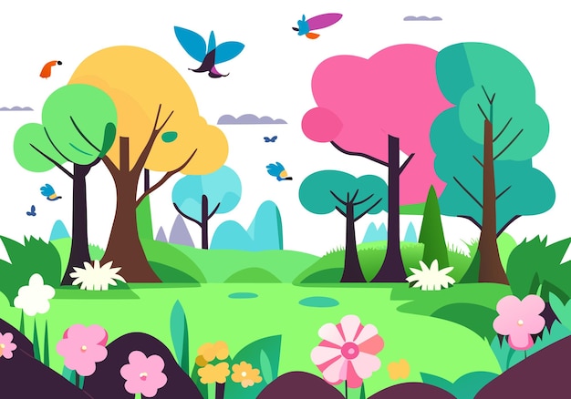 vector nature park scene background