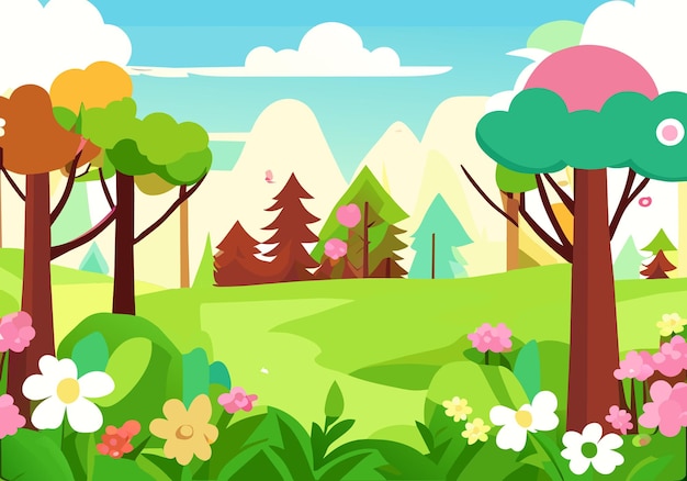 vector nature park scene background