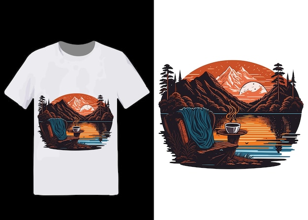 Vector natuur berg tshirt ontwerp