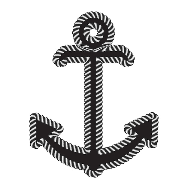 Vector Nautical Anchor Logo Icon Maritime Sea Ocean Boat Illustration Symbol