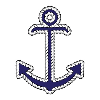 Vector nautical anchor logo icon maritime sea ocean boat illustration symbol