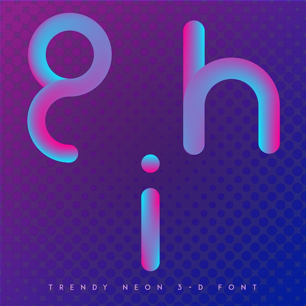vector neon alphabet blend effect