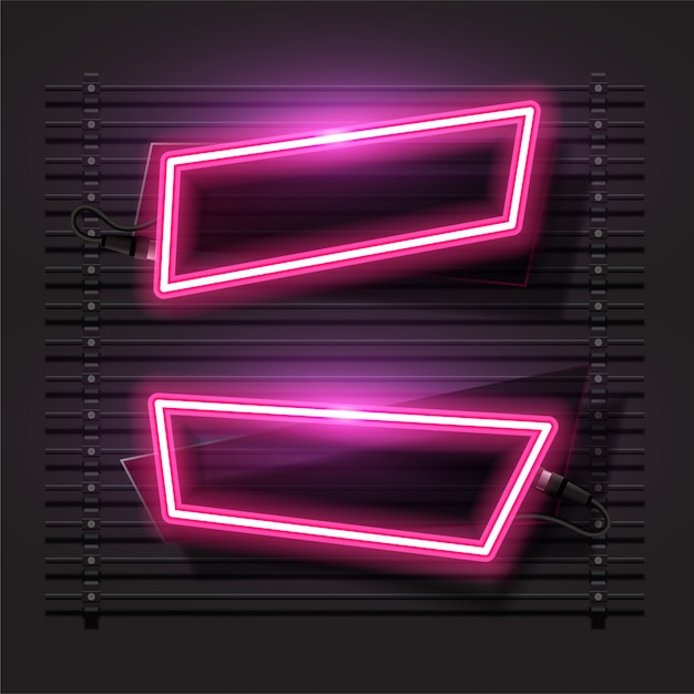 Vector of neon banner design.