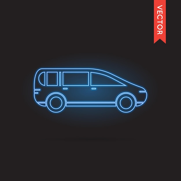 Vector Neon Car Icon