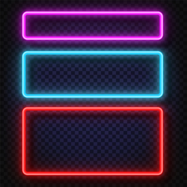 Vector neon licht frame teken.