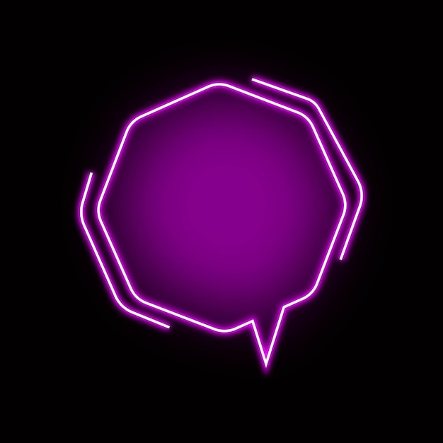 Vector Neon Speech Bubble with Purple colour