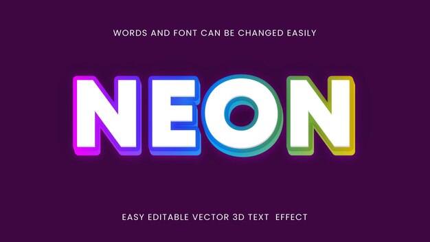 Vector neon text effect style